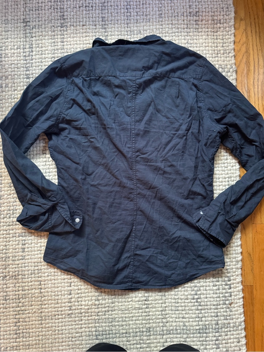 Frank & Eileen Featherweight Cotton Barry Shirt in Navy Medium - Picture 6 of 6